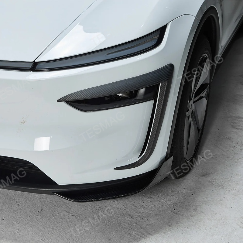 Carbon Fiber Front Fog Light Covers for Tesla Model Y Juniper 2025+