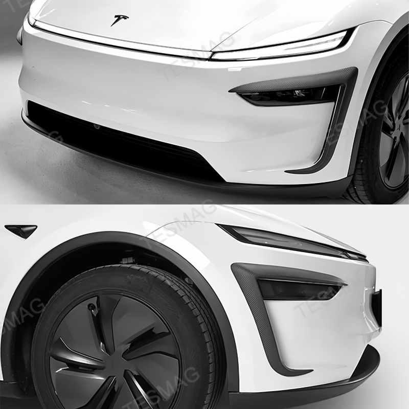 Carbon Fiber Front Fog Light Covers for Tesla Model Y Juniper 2025+