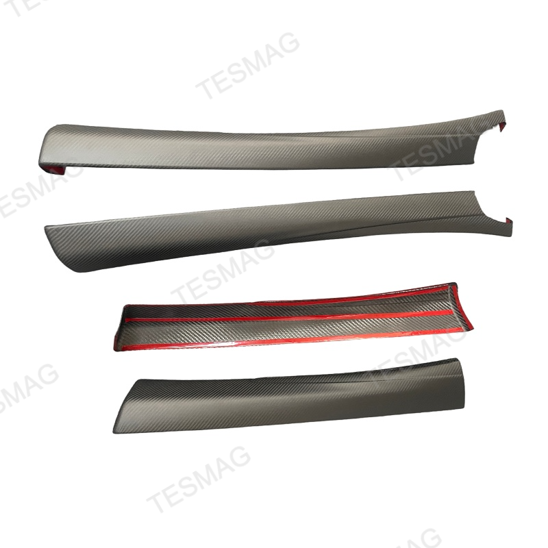 Carbon Fiber Front & Rear Door Panel  Overlays for Tesla Model Y Juniper