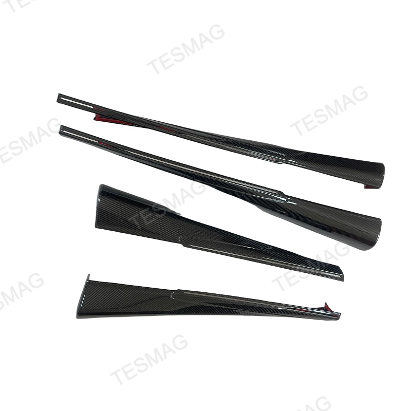 Carbon Fiber Front & Rear Door Panel  Overlays for Tesla Model Y Juniper