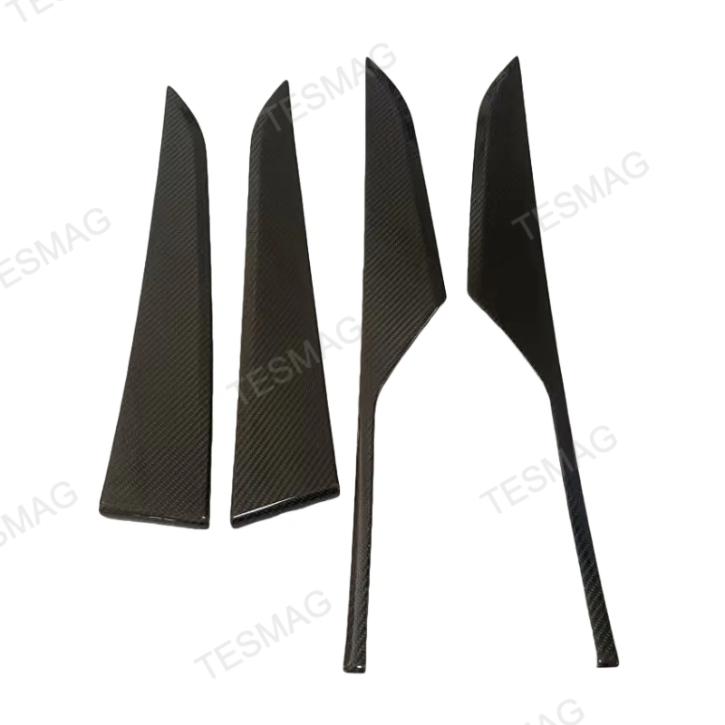 Carbon Fiber Front & Rear Door Panel Trim Covers for Tesla Model Y Juniper
