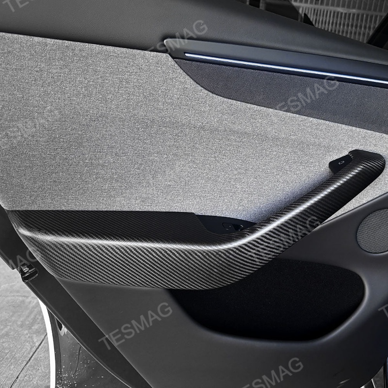 Carbon Fiber Lower Door Armrest Covers for Tesla Model Y Juniper 2025+