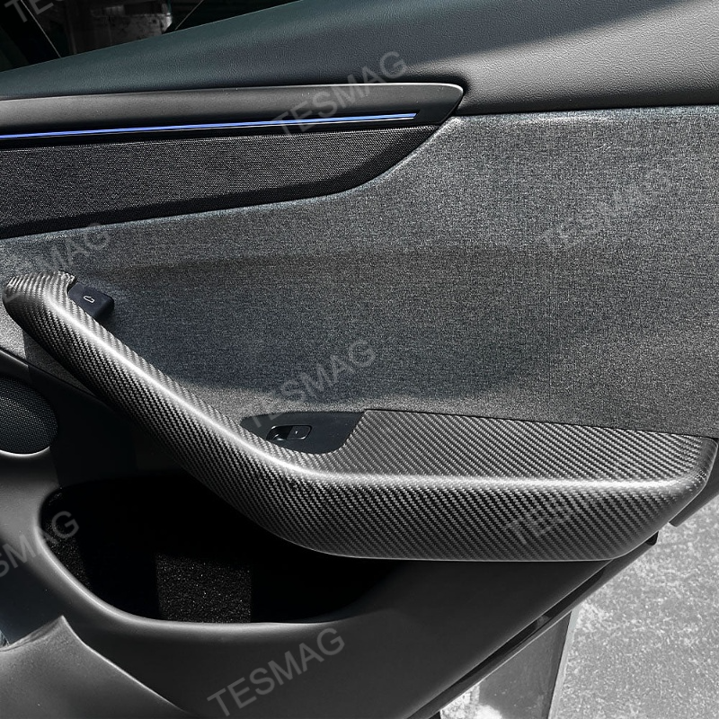 Carbon Fiber Lower Door Armrest Covers for Tesla Model Y Juniper 2025+