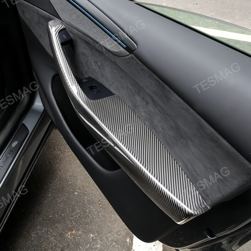 Carbon Fiber Lower Door Armrest Covers for Tesla Model Y Juniper 2025+