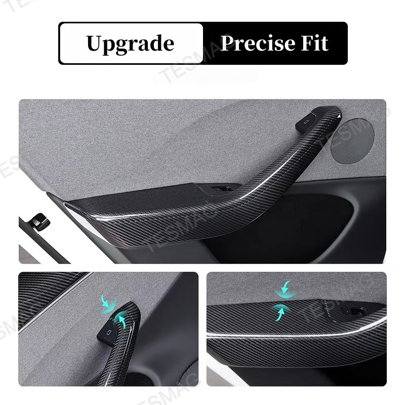 Carbon Fiber Lower Door Armrest Covers for Tesla Model Y Juniper 2025+