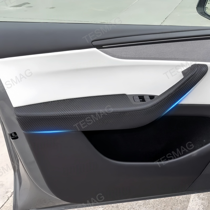 Carbon Fiber Lower Door Armrest Covers for Tesla Model Y Juniper 2025+