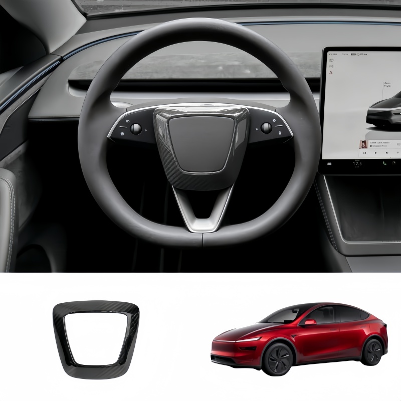 Carbon Fiber Steering Wheel Airbag Decoration Cover for Tesla Model 3 Highland/Model Y Juniper