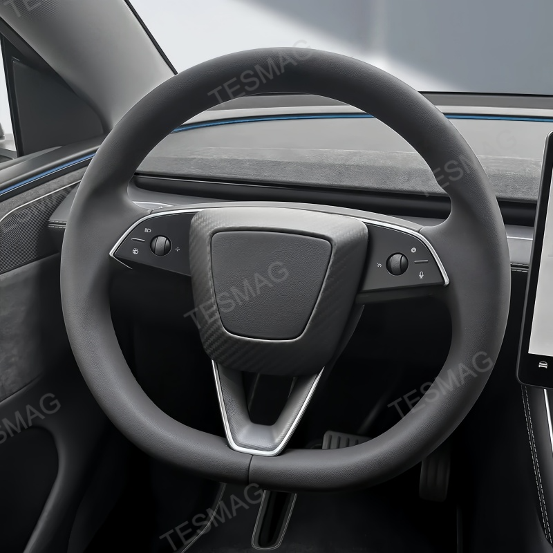 Carbon Fiber Steering Wheel Airbag Decoration Cover for Tesla Model 3 Highland/Model Y Juniper