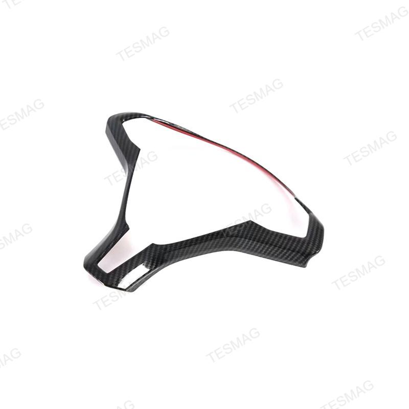 Carbon Fiber Style Steering Wheel Frame Trim Cover for Tesla Model S (2014-2021)
