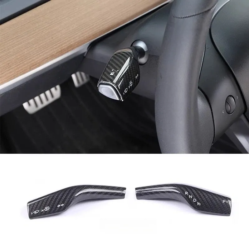 Carbon Fiber Wiper and Drive Shift Switch Cover for Tesla Model 3/Y