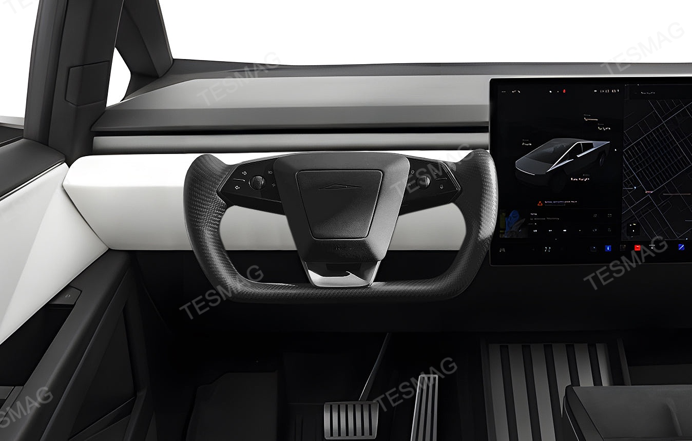 Carbon Fiber Yoke Steering Wheel for Tesla Cybertruck