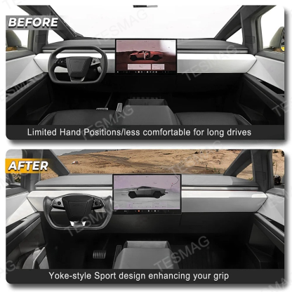 Carbon Fiber Yoke Steering Wheel for Tesla Cybertruck
