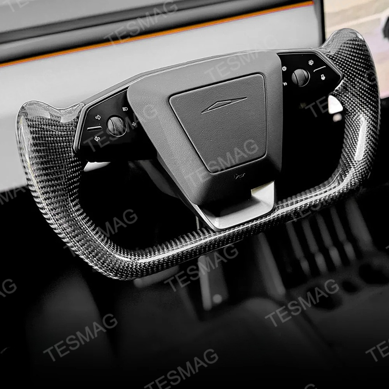 Carbon Fiber Yoke Steering Wheel for Tesla Cybertruck