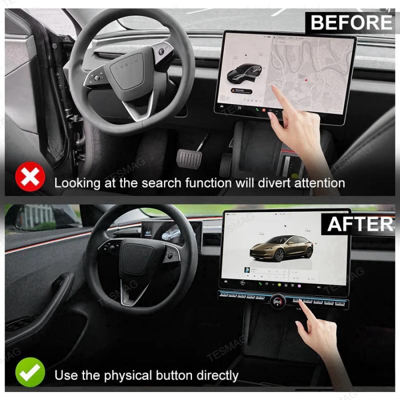 Center Console Physical Control Button Multiple Functions for Tesla Model 3/Y/Highland 