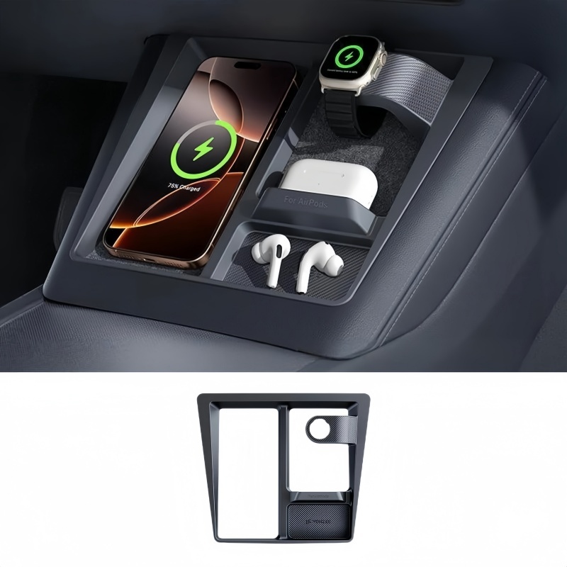 Center Console Wireless Charging Anti-Slip Organizer for Tesla Model 3 Highland/Model Y Juniper