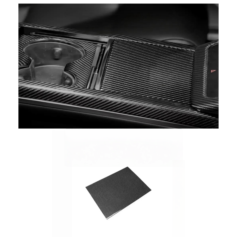 Center Panel Dry Carbon Fiber Overlay for Tesla Model S/X 2021+