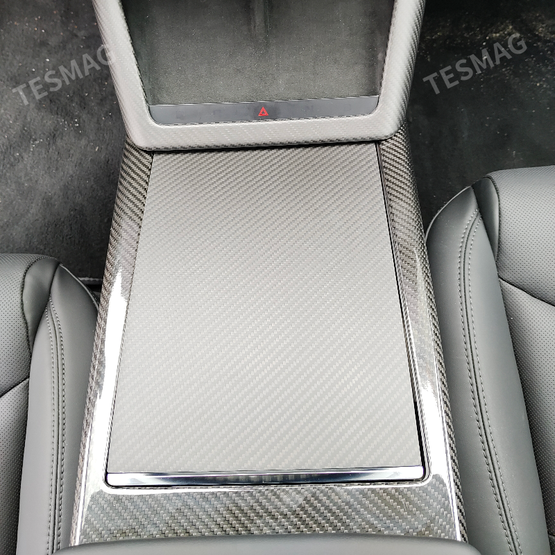 Center Panel Dry Carbon Fiber Overlay for Tesla Model S/X 2021+