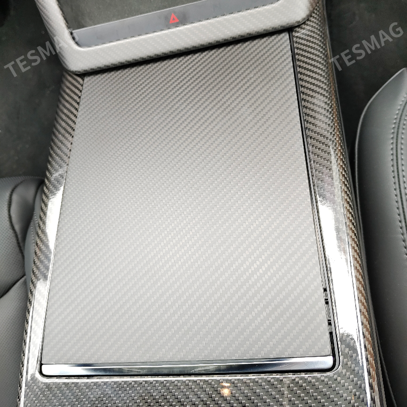 Center Panel Dry Carbon Fiber Overlay for Tesla Model S/X 2021+