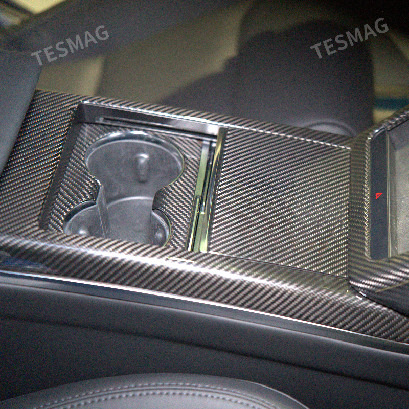 Center Panel Dry Carbon Fiber Overlay for Tesla Model S/X 2021+