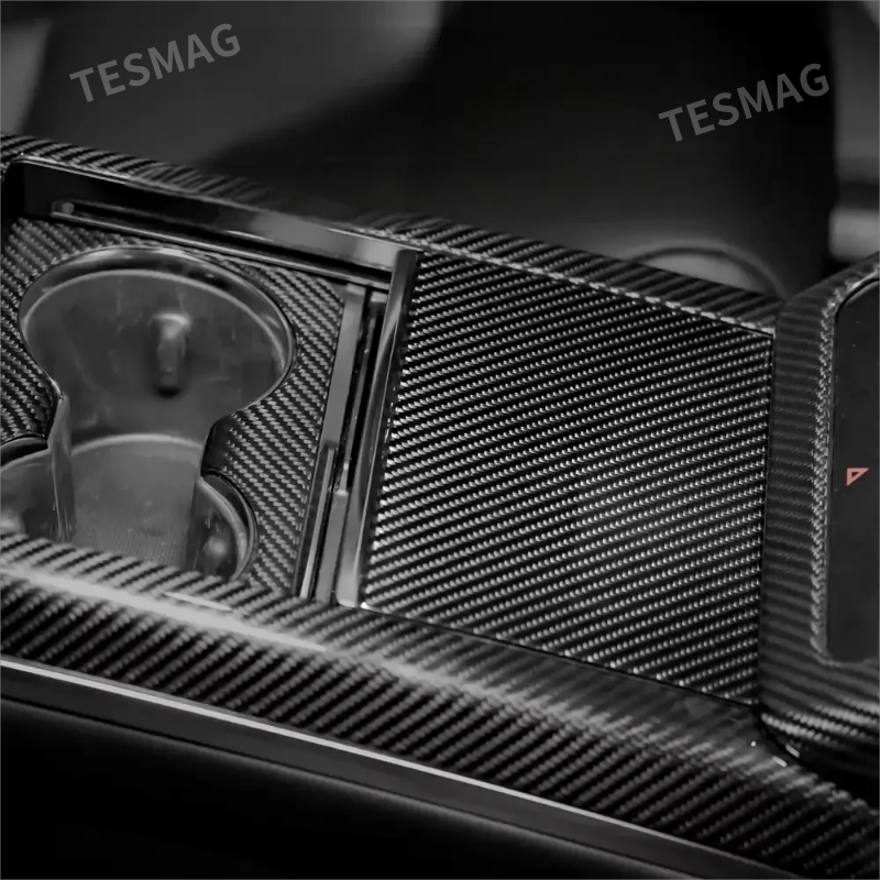 Center Panel Dry Carbon Fiber Overlay for Tesla Model S/X 2021+