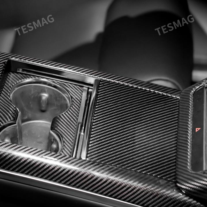 Center Panel Dry Carbon Fiber Overlay for Tesla Model S/X 2021+
