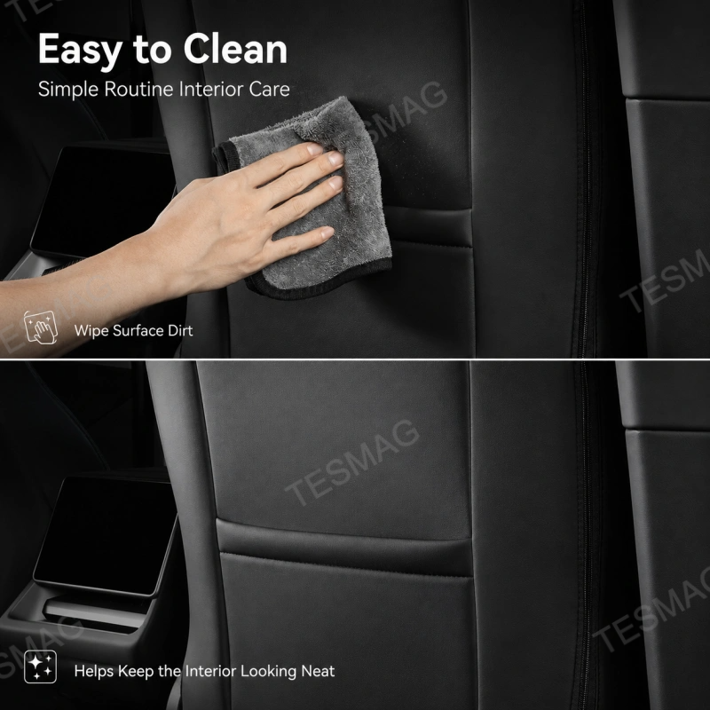 Full-Cover Nappa Leather Seat Covers for Tesla Model Y L 6-Seater