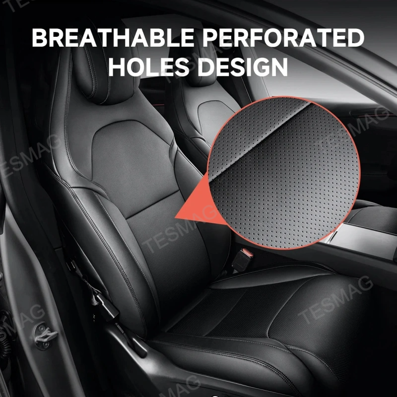 Full-Cover Nappa Leather Seat Covers for Tesla Model Y L 6-Seater
