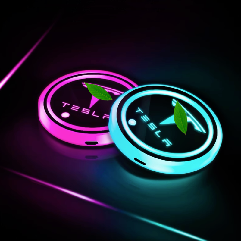 7 Colors LED Car Cup Holder for Tesla Model S/3/X/Y (2 Pcs)