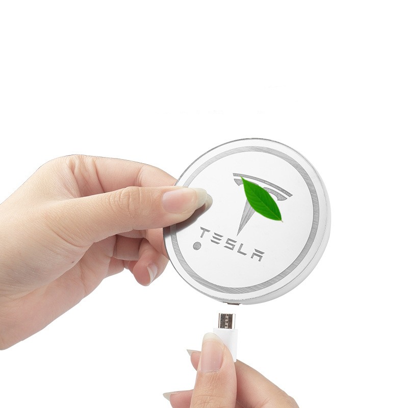 7 Colors LED Car Cup Holder for Tesla Model S/3/X/Y (2 Pcs)