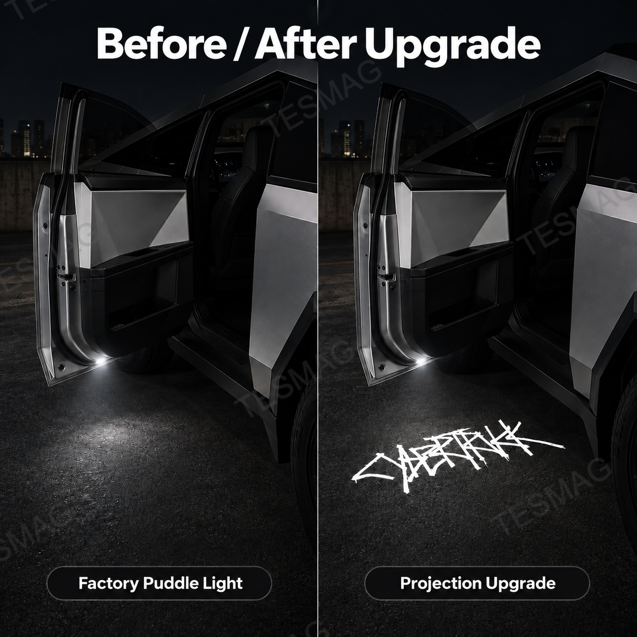 Door Projection Puddle Lights for Tesla Cybertruck 2024–2026