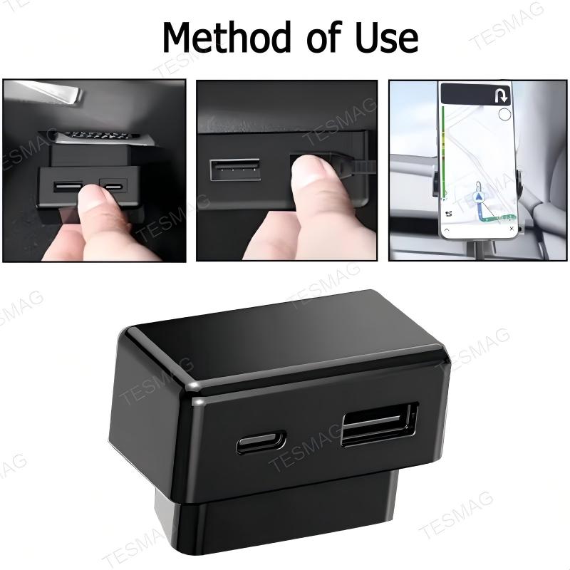 Concealed OBD Expansion Charger with Dual Fast-Charge Ports for Tesla