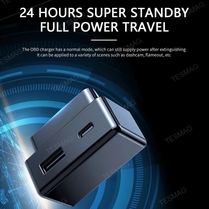 Concealed OBD Expansion Charger with Dual Fast-Charge Ports for Tesla