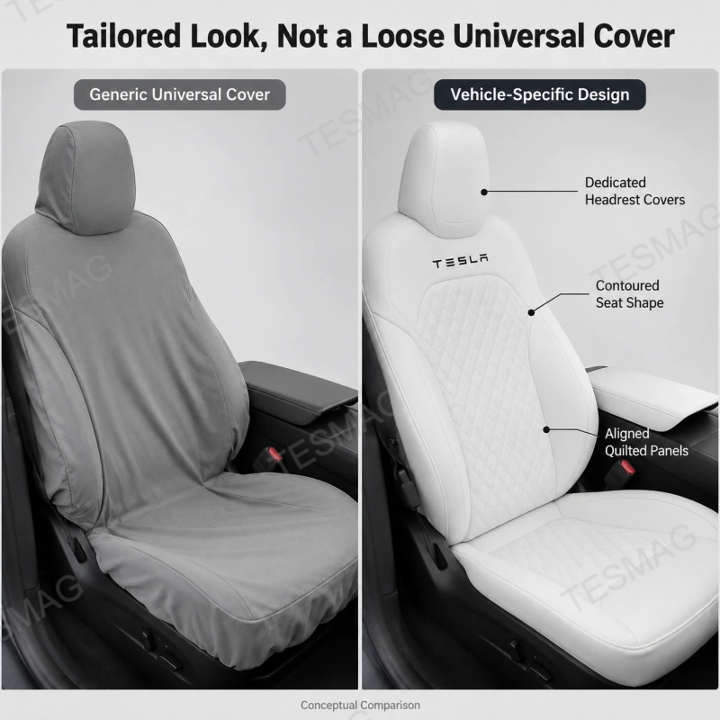 Nappa Leather Seat Covers 5 Seater for Tesla Model Y Juniper 2025–2026