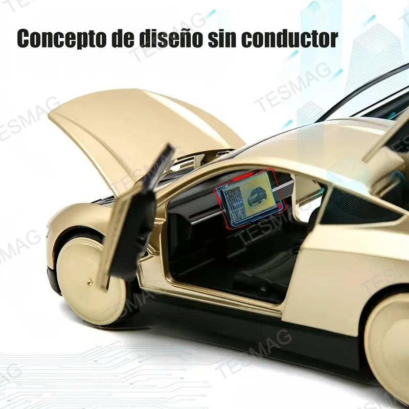 1:32 Cybercab Robotaxi Driverless Taxi Alloy Metal Diecast Model Car