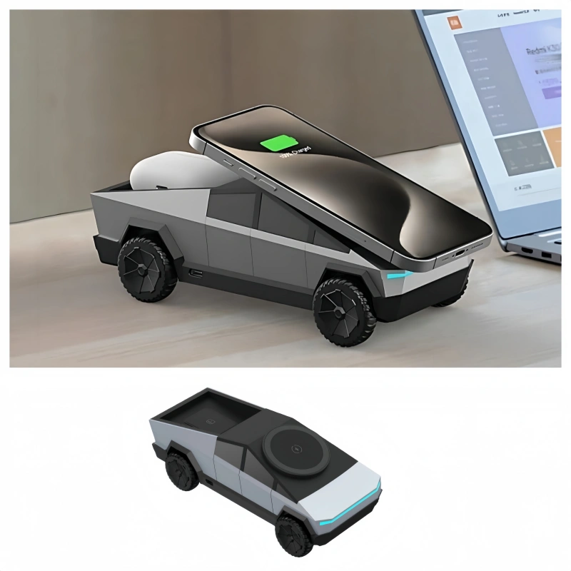 Cybertruck-Inspired 3-in-1 Wireless Charging Dock for iPhone, Apple Watch & AirPods