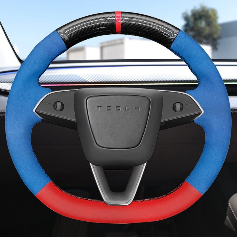 DIY Hand-Stitched Steering Wheel Cover for Tesla Model 3 Highland/Model Y Juniper / Model YL