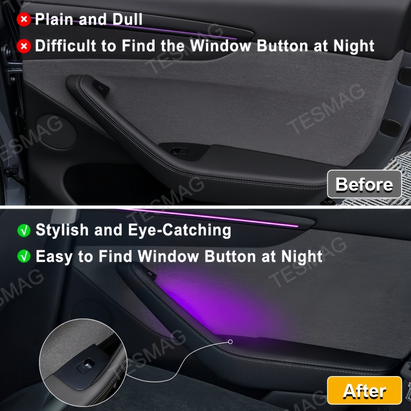 Door Handle Bowl Ambient Lighting for Tesla Model 3 Highland/Model Y Juniper