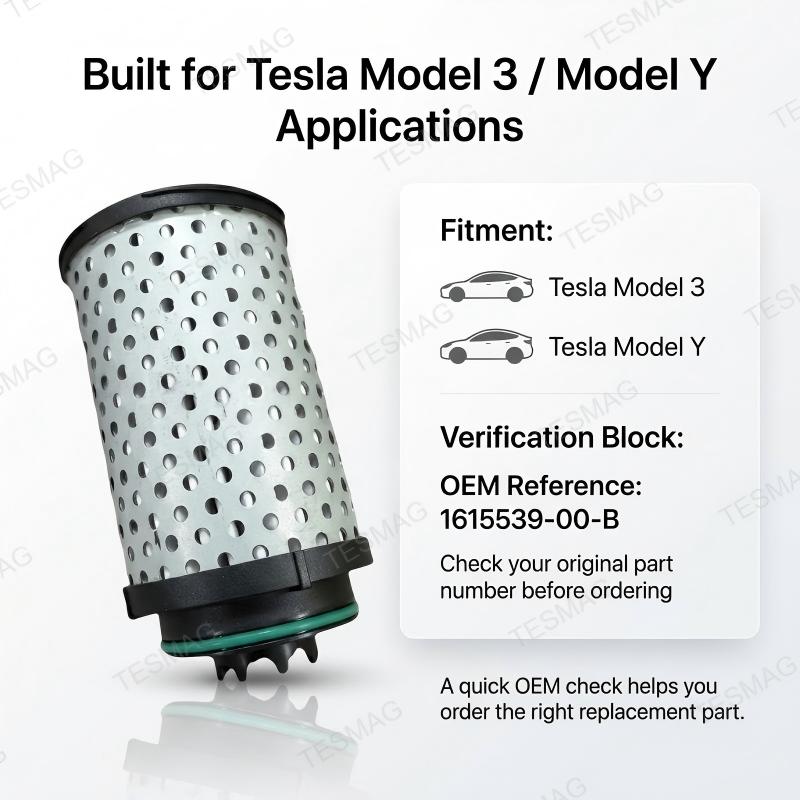 Drive Motor Oil Filter Replacement for Tesla Model 3/Y OEM 1615539-00-B