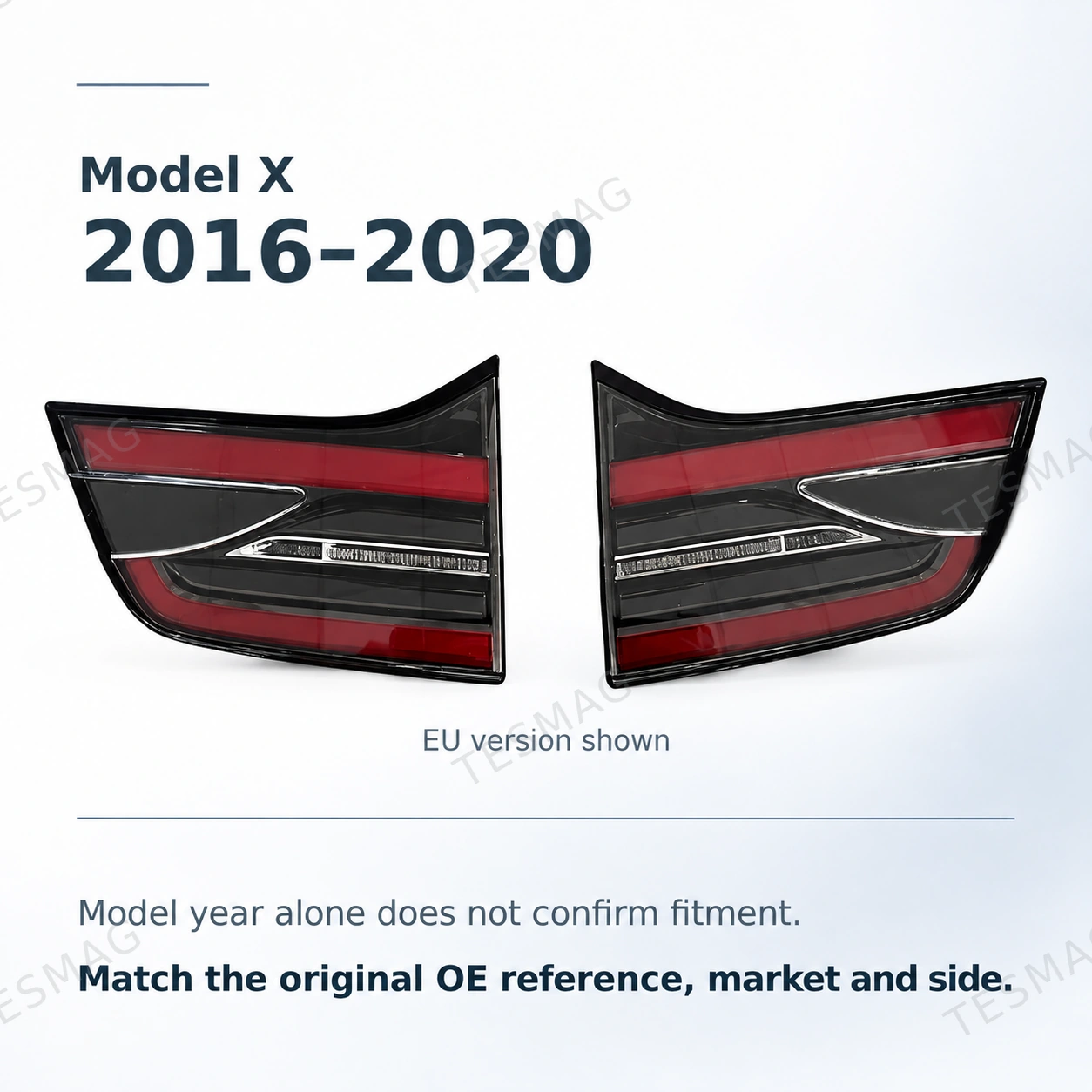 Tesla Model X Inner Tail Light 2016–2020 | EU/US, Left or Right