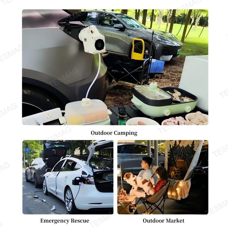 EV Discharger Machine for Tesla Model 3/Y/X/S Camping and Emergency Use