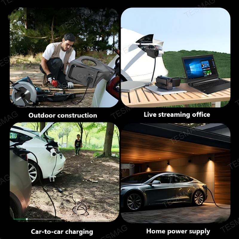 EV Discharger Machine for Tesla Model 3/Y/X/S Camping and Emergency Use