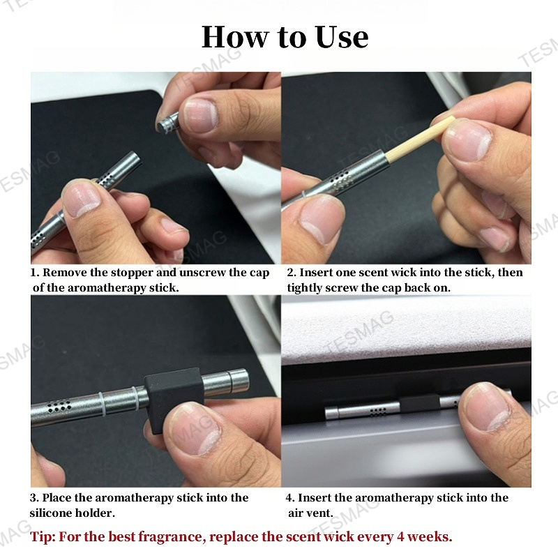 Embedded Car Aroma Stick and Wick for Tesla Model 3/Y