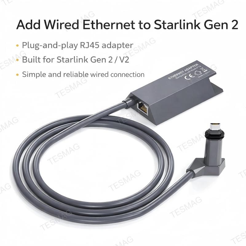 Ethernet Adapter for Starlink Gen 2 / V2 | RJ45 Wired Network Adapter