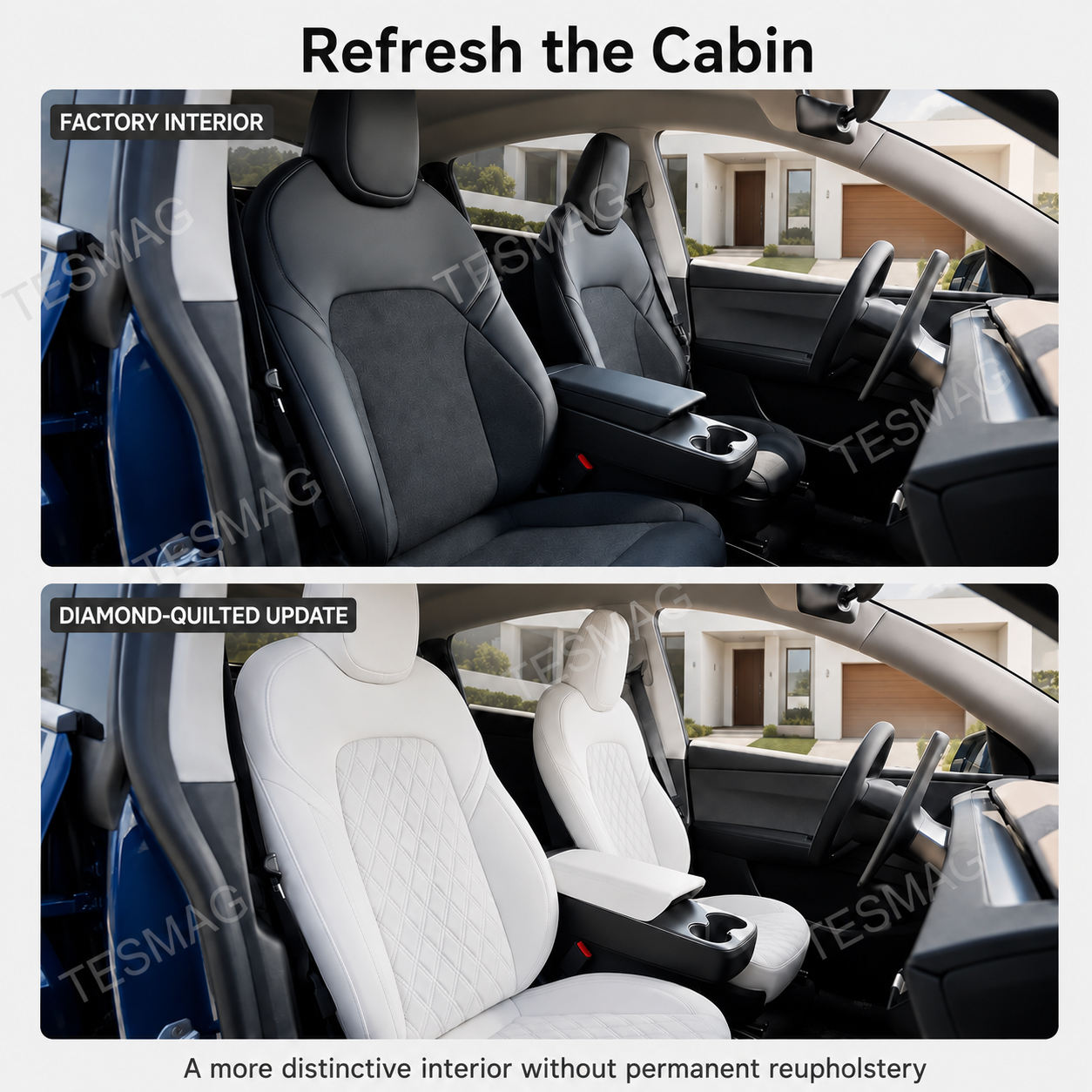 Diamond Quilted Seat Covers for Tesla Model Y Juniper Standard & Premium 5-Seater