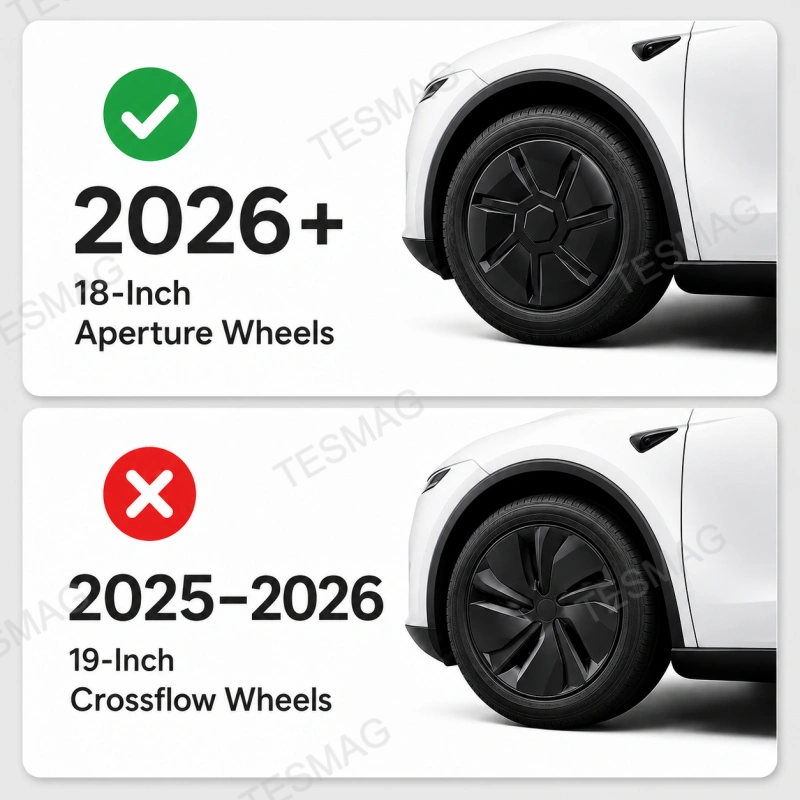 18-Inch Matte Black Aperture Wheel Covers for Tesla Model Y Standard 2026+