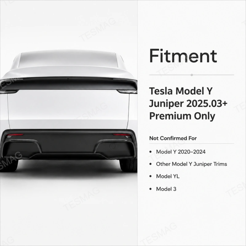 Real Carbon Fiber Rear Bumper Side Trim for Tesla Model Y Juniper Premium 2025+