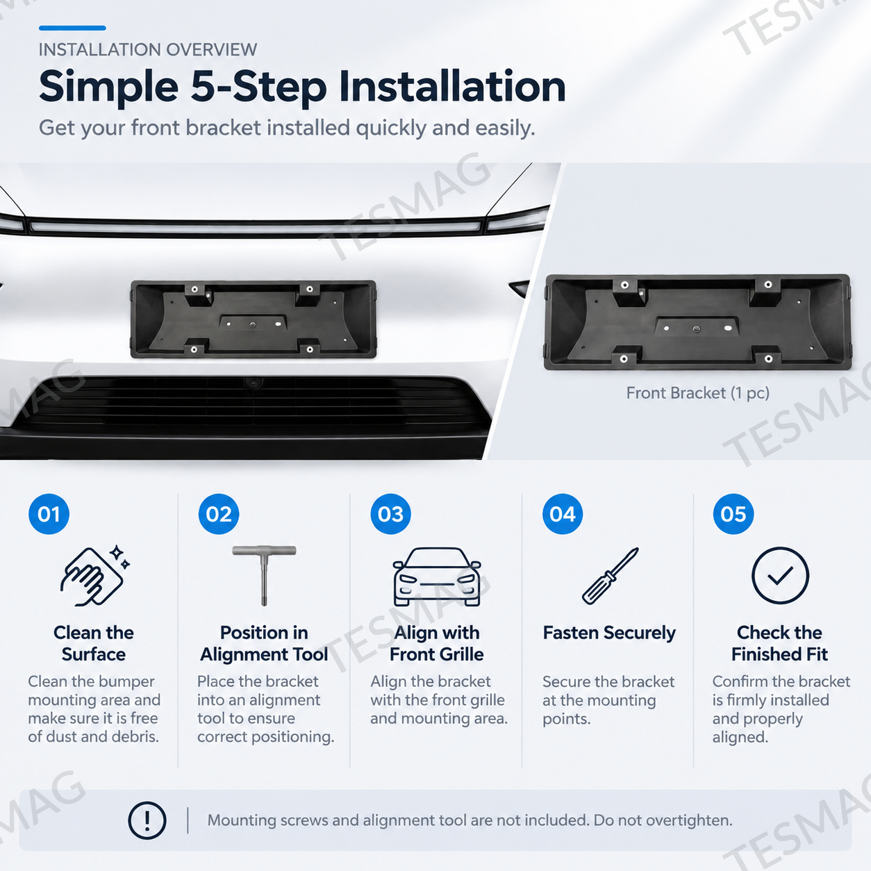 EU Front License Plate Bracket for Tesla Model Y Juniper 2025–2026
