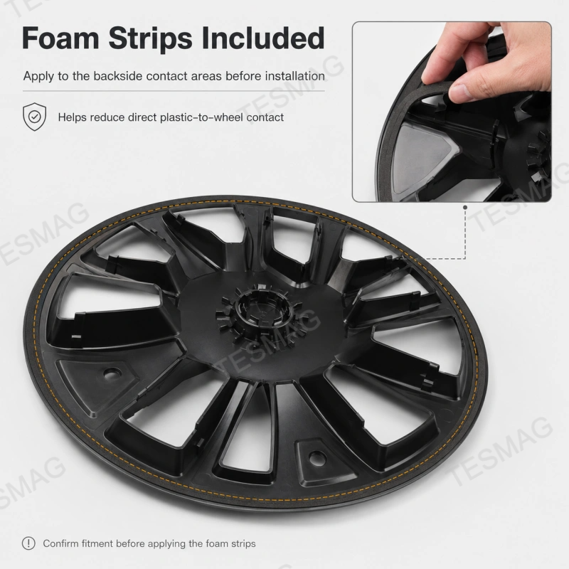 19-Inch Matte Black Wheel Cover Set for Tesla Model Y L 2026+ Machina 2.0
