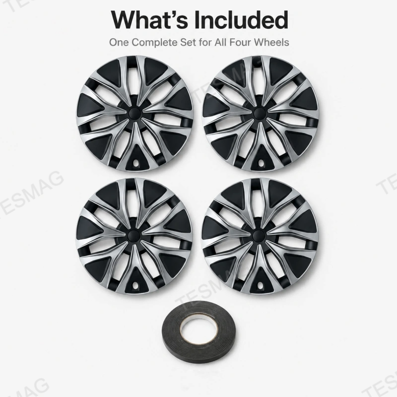 19-Inch Seven-Spoke Wheel Cover Set for Tesla Model Y L 2026+ Machina 2.0