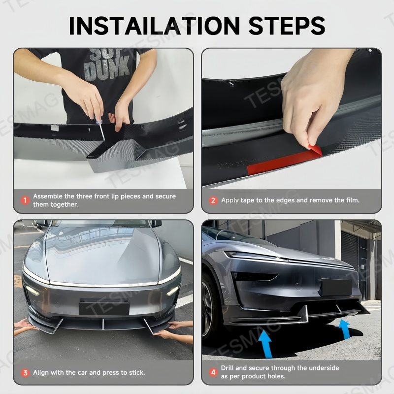 Front Bumper Lip Splitter for Tesla Model Y Juniper 2025+ 